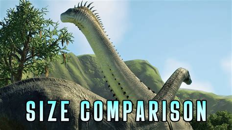 Size Comparison New Alamosaurus Size Compared To All Sauropods Jurassic World Evolution 2