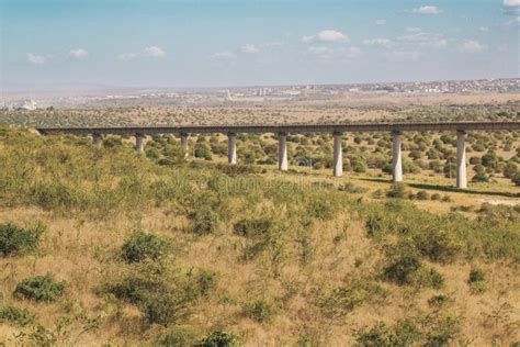 Scenic View Of Nairobi Mombasa Railway In Nairobi National Park