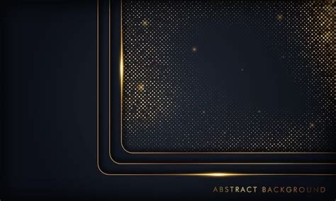 Premium Vector Luxury Dark Blue Background With Gold Lines And Light