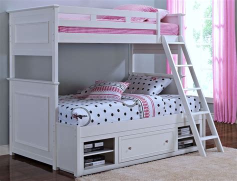 Megan Youth White Twin Over Full Storage Bunk Bed From New Classics