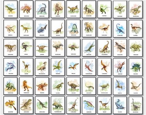 Dinosaur Types With Names Posters Jurassic Dinosaurs Etsy Australia