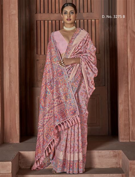 Pink Pashmina Silk Saree Sarees Designer Collection