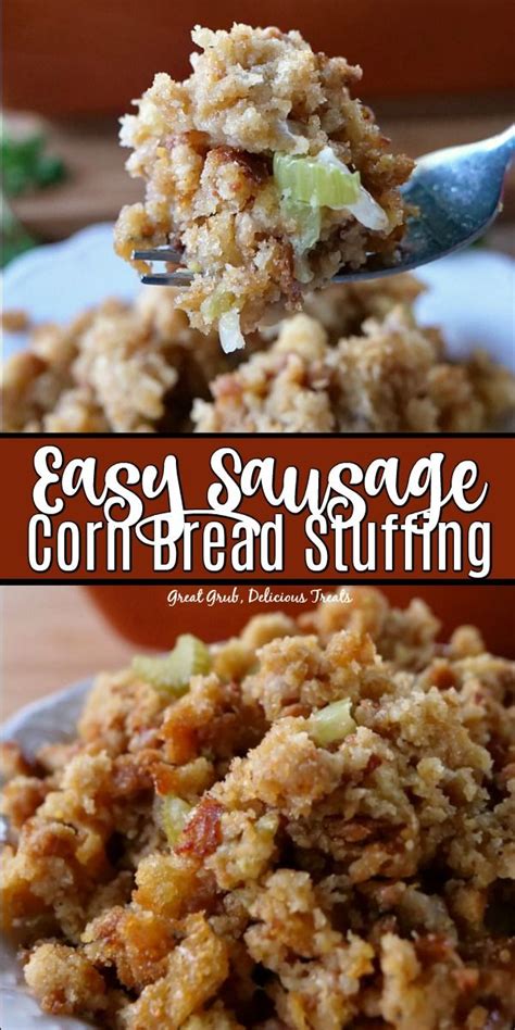 Easy Sausage Corn Bread Stuffing Stuffing Recipes For Thanksgiving