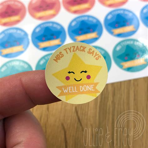 Personalised Teacher Reward Stickers Ollieandfrey