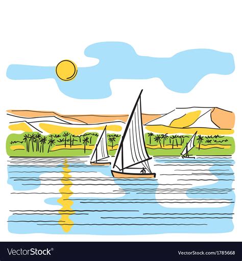 River Nile In Egypt Royalty Free Vector Image Vectorstock