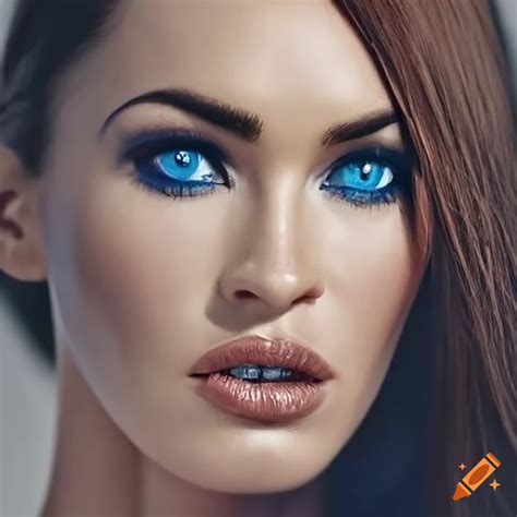 Portrait Of Megan Fox With Mesmerizing Blue Eyes On Craiyon