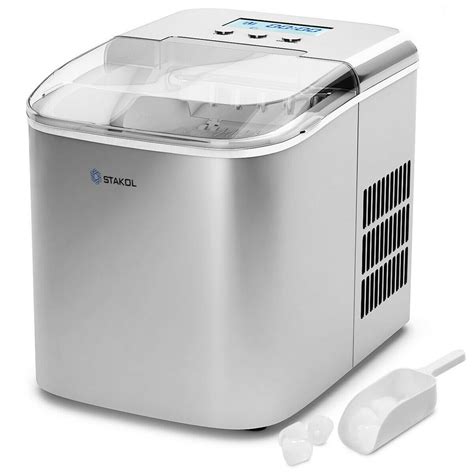 Stakol Stainless Steel Ice Maker Countertop 26lbs24h Lcd Display W