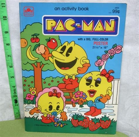 Pac Man Beat Up Coloring Book 1983 Video Game Ms Pacman Full Color