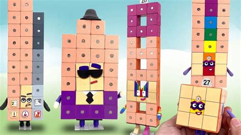 Diy Numberblocks Toys 26 To 29 Magnetic Cubes Poseable Figures