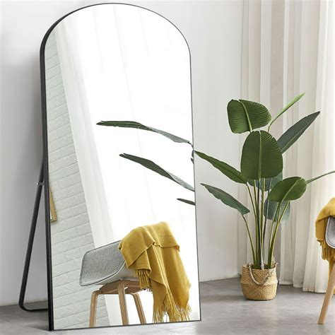Neutype 71x31 Arched Full Length Mirror Floor Mirror With Stand Black