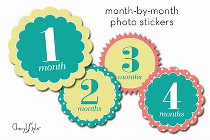 Stickers Monthly Printable Onesie Month Crafts Shower