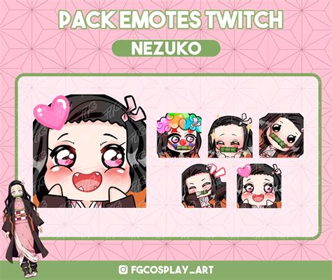 Nezuko Pack Emotes Kimetsu No Yaiba Emotes For Twitch Etsy Australia