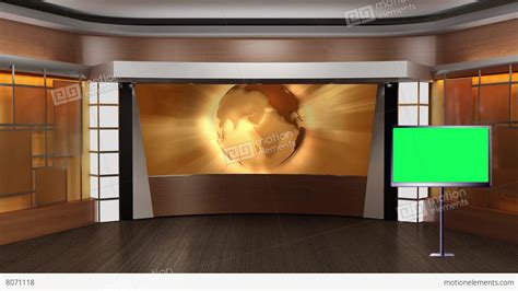 News Tv Studio Set 83 Virtual Green Screen Background Loop