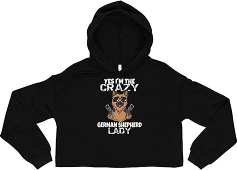 Yes Im The Crazy German Shepherd Lady Crop Hoodie Honey