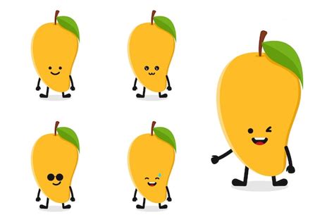 Ilustraci N De Personaje De Mango De Fruta Para Expresi N Feliz