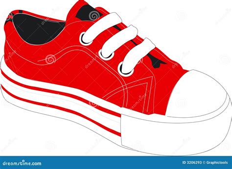 Red Athletic Shoe Stock Vector Illustration Of Tennis 3206293