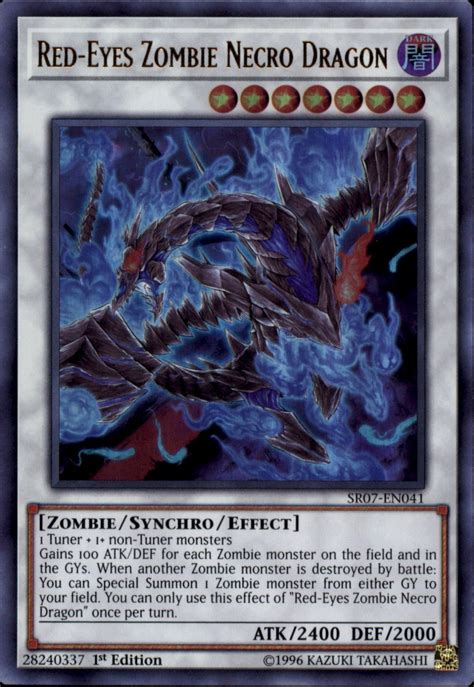 Yugioh Structure Deck Zombie Horde Single Card Ultra Rare Red Eyes Zombie Necro Dragon Sr07