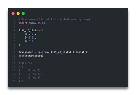 Transpose List Of List Python