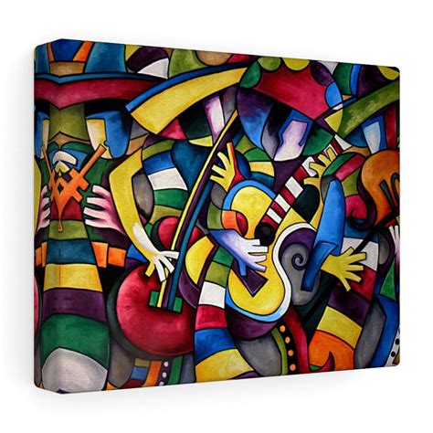 Mariachi Loco Abstract Unique Painting On Stretched Canvas Mexican