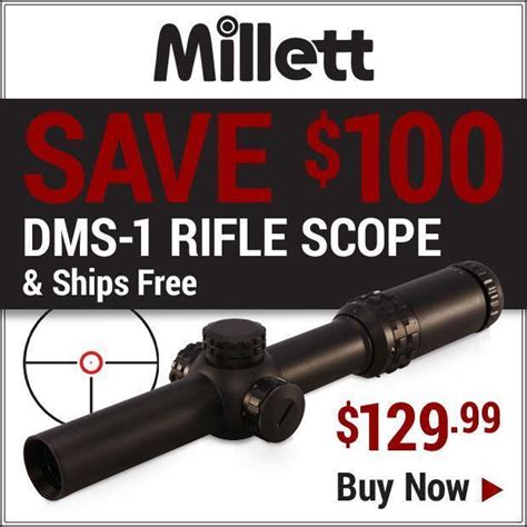 Millett Dms 1 Rifle Scope 30mm Tube 1 4x 24mm 12 Moa Adjustments