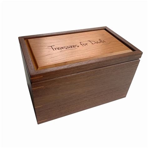 personalized large keepsake box walnut and cherry mad tree woodcrafts