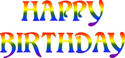 Clipart Happy Birthday Rainbow Typography