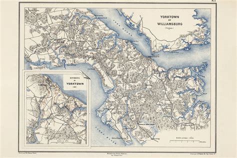 1875 Mapa De Williamsburg Virginia Etsy España