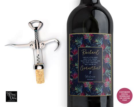 Go to mailings > labels. Francesca Personalized Wine Labels - Printable or Custom ...
