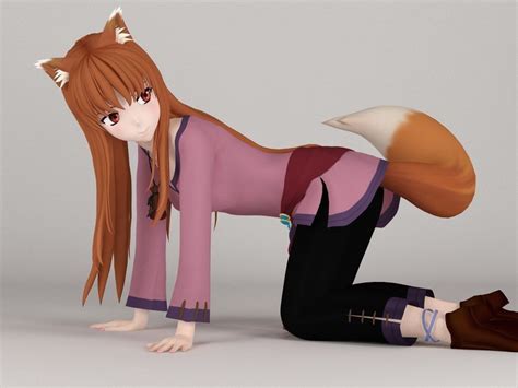 horo anime girl pose 03 3d model cgtrader