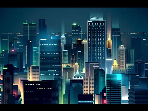 1024x768 Buildings Lights Skyline Minimalist Wallpaper1024x768