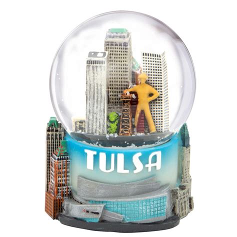 Tulsa Oklahoma Historic Snow Globe 35 Inches