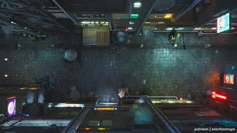 Dystopian City Inner Alley Cyberpunk Battle Map Encounter Location