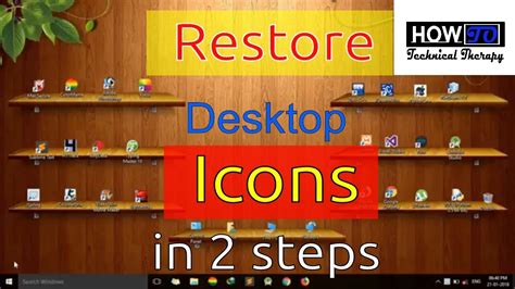 How To Restore Desktop Icons In Windows 10 Youtube