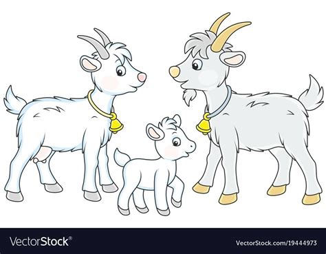 Goat Kid And He Goat Royalty Free Vector Image Animal Coloring Pages