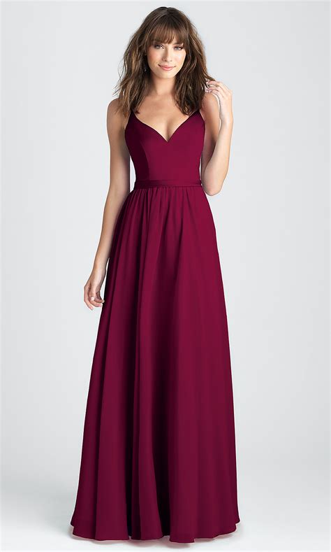 All of items have the lowest price for you. Satin and Chiffon Burgundy Long Prom Dress -PromGirl