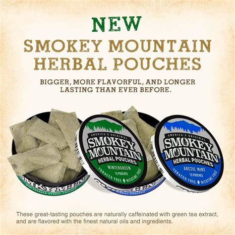Smokey Mountain Pouches Wintergreen Nicotine Free And Tobacco Free