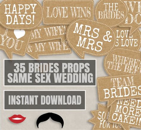 35 Same Sex Brides Wedding Photo Props Printable Photobooth Etsy Uk