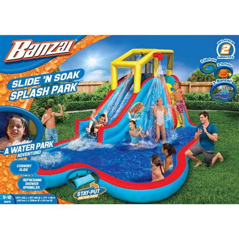 Banzai Slide N Soak Splash Park Kohls In 2020 Backyard Water Parks