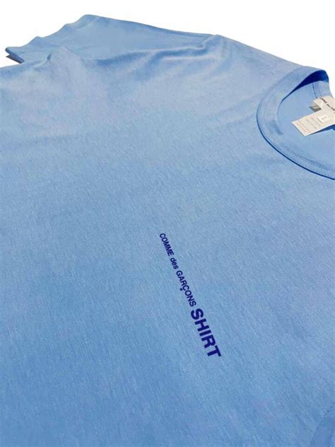 Cdg Shirt Logo Short Sleeve T Shirt Blue Beamhill