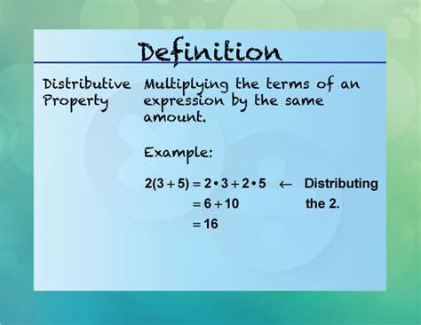 Elementary Definition Multiplication And Division Concepts Distributive Property Media4math