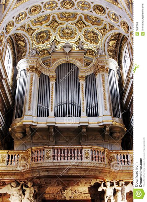 Golden Church Pipe Organ Stock Image Image Of Italian 5046163