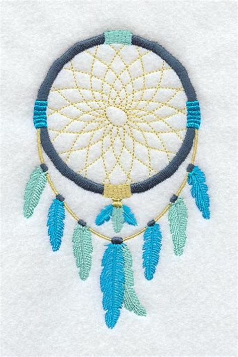 Dream Catcher With Feathers Machine Embroidered Quilt Blocks Etsy