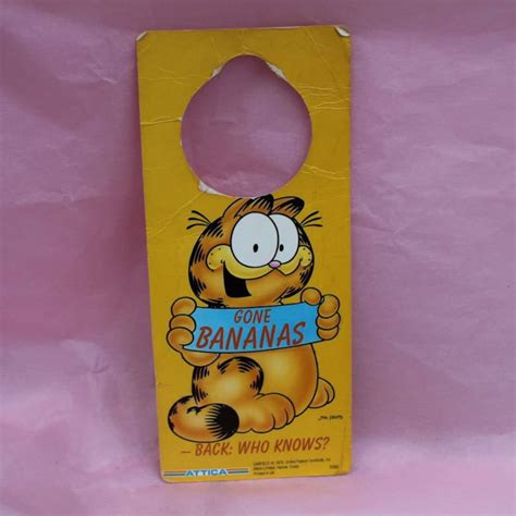 Vintage 80s Garfield Do Not Disturb Sign Gone Bananas New Etsy