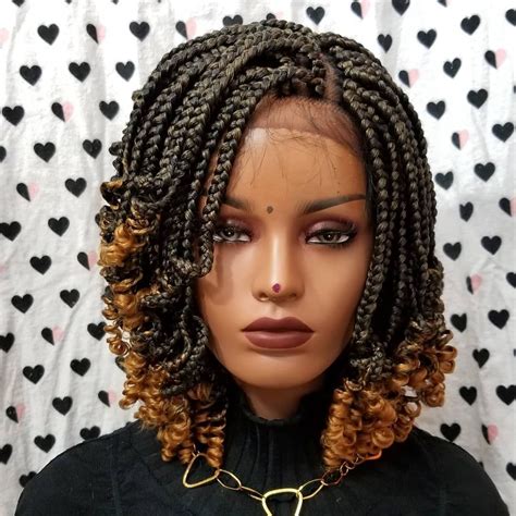 4x4 Lace Frontal Box Braids Braided Wig In Color 1b27 Ombre To Order