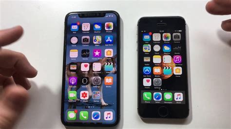 iPhone SE ios 10.3.3 vs iPhone X ios 11.3! - YouTube