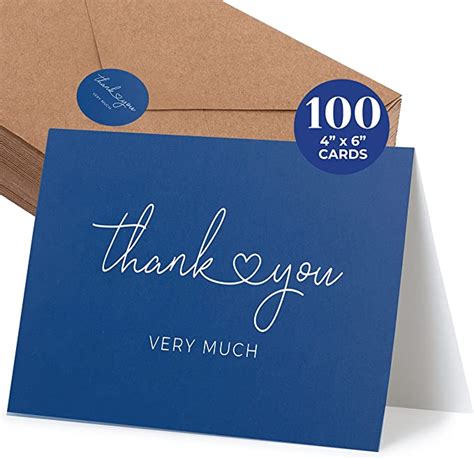 Heavyweight Blank Thank You Cards With Envelopes Premium Thank