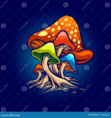 Fungus Red Mushrooms Toadstool Illustrations Stock Vector