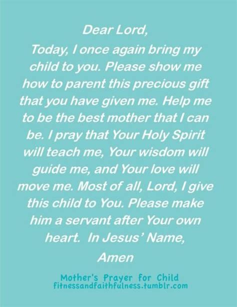 A Mothers Prayer For Her Child I Need To Read This Everyday
