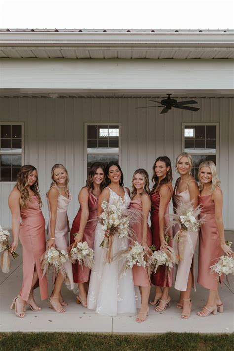 Bhldn Pink Mismatched Bridesmaid Dresses I Wedding Inspiration I