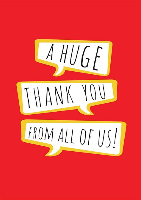 A Huge Thank You From All Of Us A4 Card Large Thank You Card Large